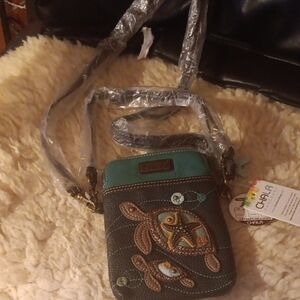 Chala Green and Brown Turtle Crossbody Bag